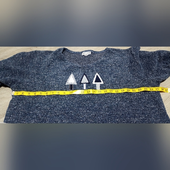 Vintage Brindar Embroidered Tree Sweater Blue Gray White Size 2XL - Picture 3 of 9